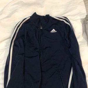 Blue adidas sweatshirt 3 striped